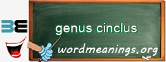 WordMeaning blackboard for genus cinclus